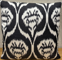 white-Ikat Pillow ( 50 x 50 cm ) 